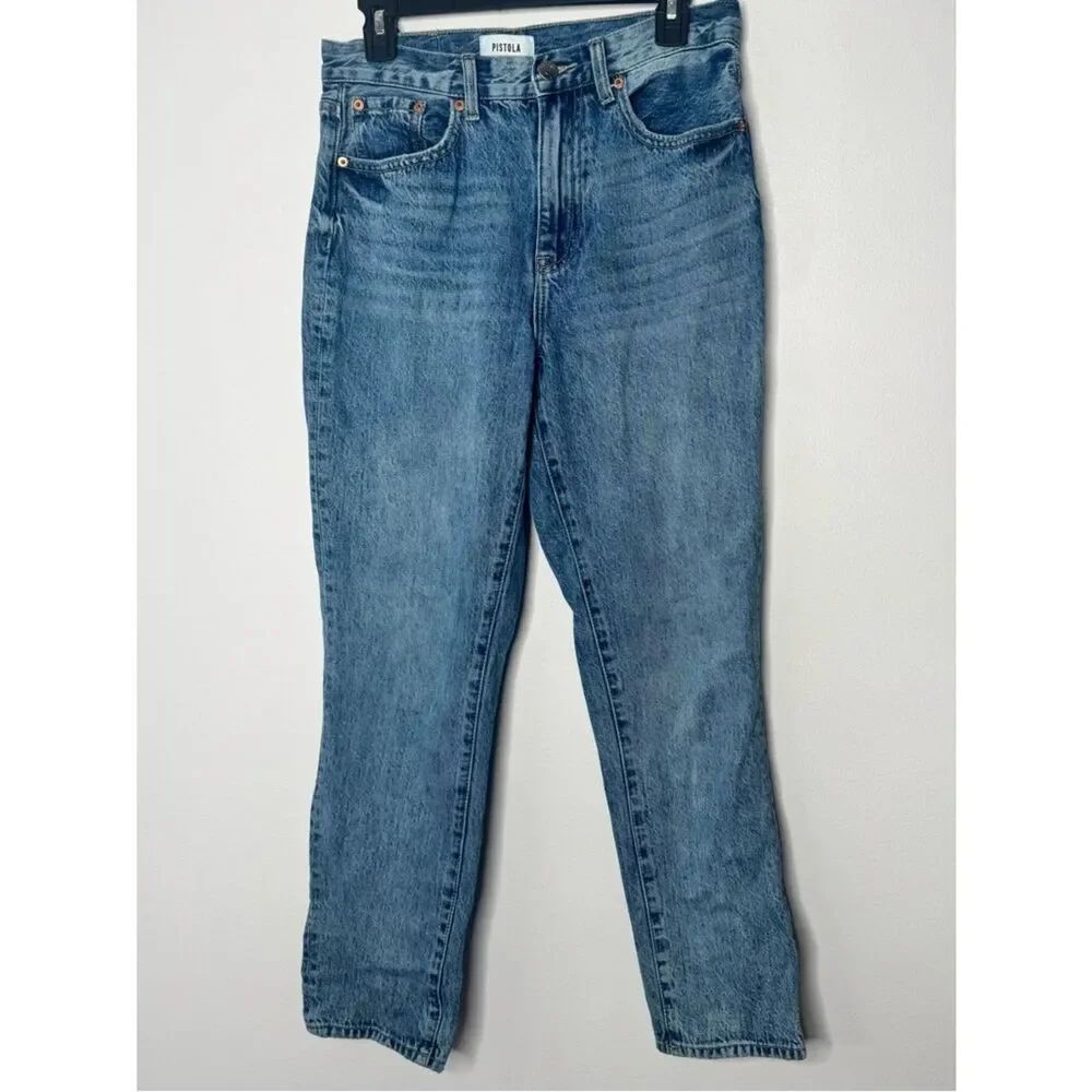 Pistola straight leg jeans in a medium-blue wash